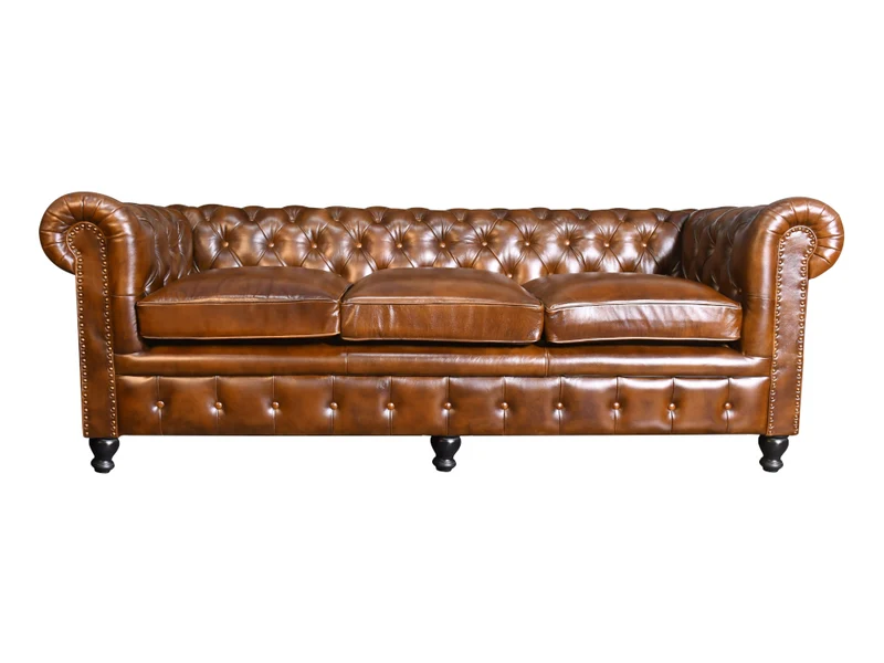 Canapé Cuir Chesterfield 3/4 places cigare