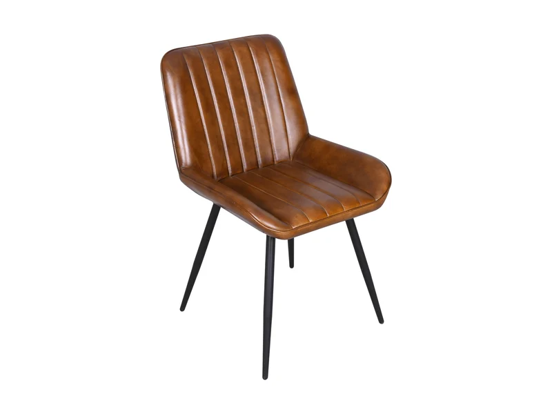 Chaise Luna cuir marron