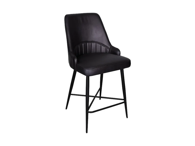 Chaise comptoir Nina cuir noir