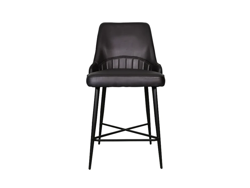 Chaise comptoir Nina cuir noir