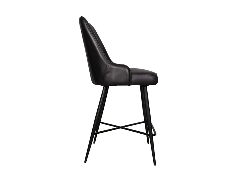 Chaise comptoir Nina cuir noir