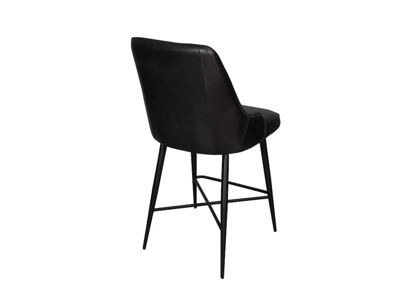 Chaise comptoir Nina cuir noir