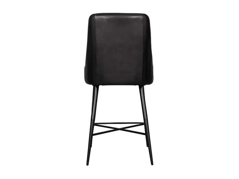 Chaise comptoir Nina cuir noir