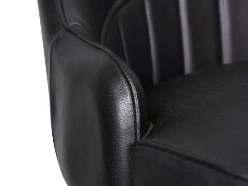 Chaise comptoir Nina cuir noir