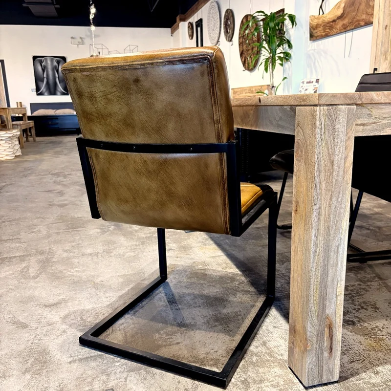 Chaise cuir cigare NEWTON