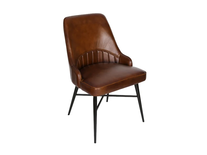 Chaise Nina cuir marron