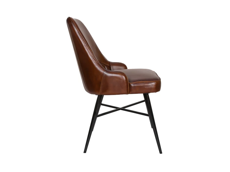 Chaise Nina cuir marron