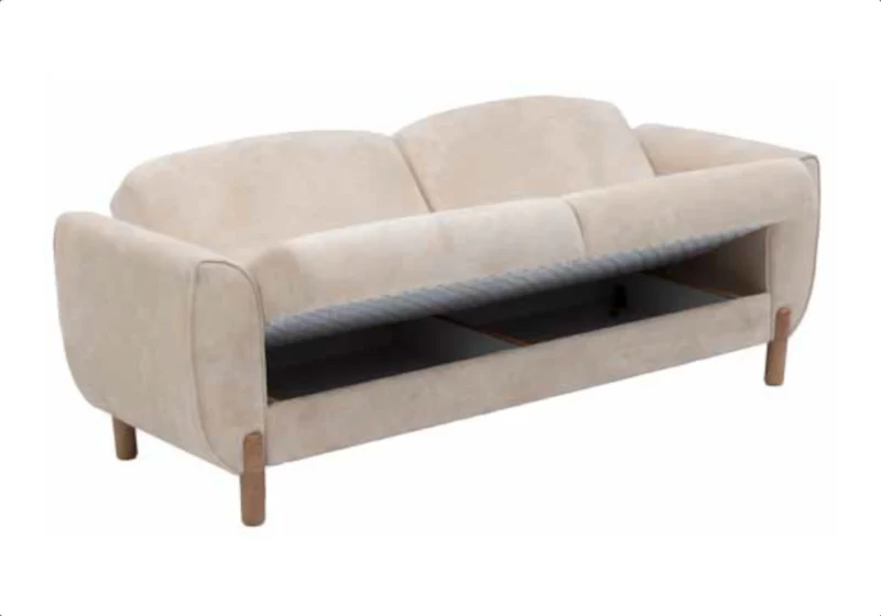 Ensemble canapés 3+2+1 beige avec lit et coffre – BOHEM