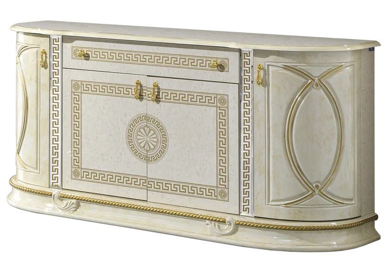 Salle à manger baroque beige doré complète - CROWN