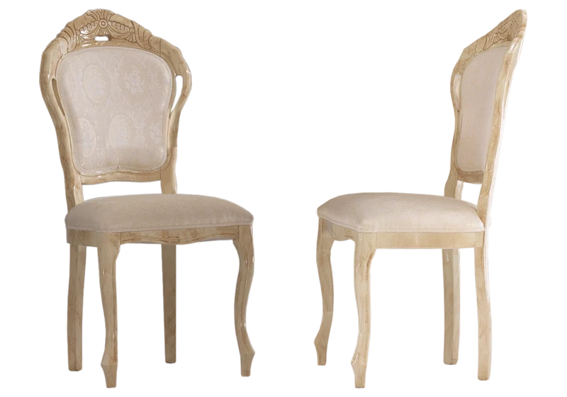 Salle à manger baroque beige marbré doré compacte - NOBILE