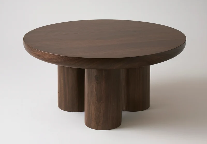 Table à manger ronde noyer - Lumia