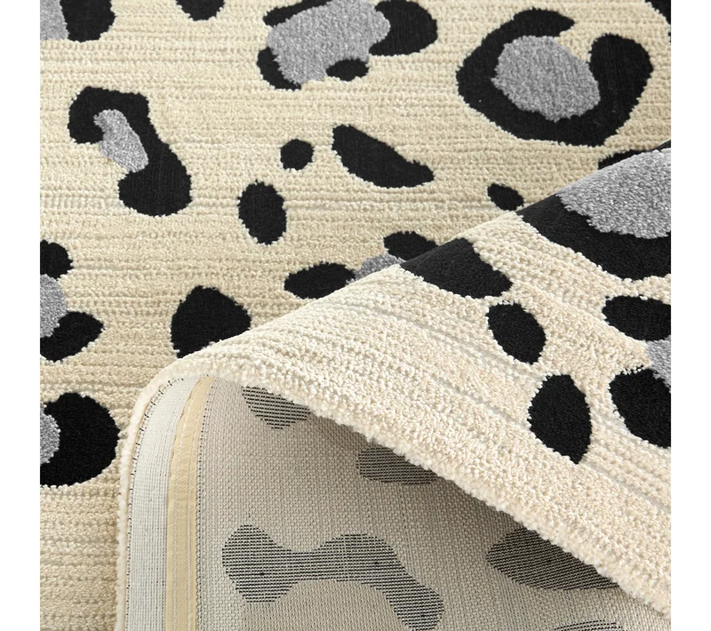 Tapis d'intérieur crème motifs léopard - Leovah