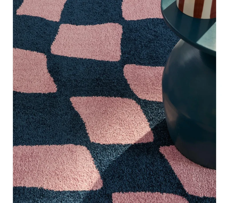 Tapis d'intérieur à poils longs - Groovy - Bleu