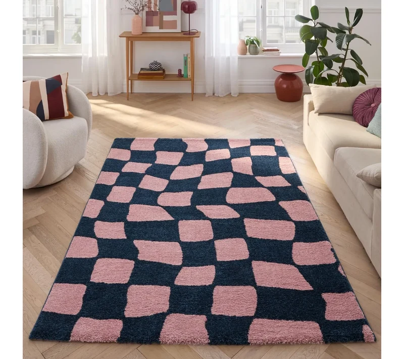 Tapis d'intérieur à poils longs - Groovy - Bleu