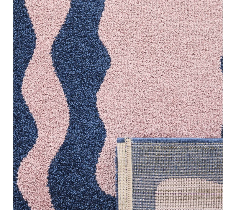 Tapis rétro années 70 bleu - Groovy