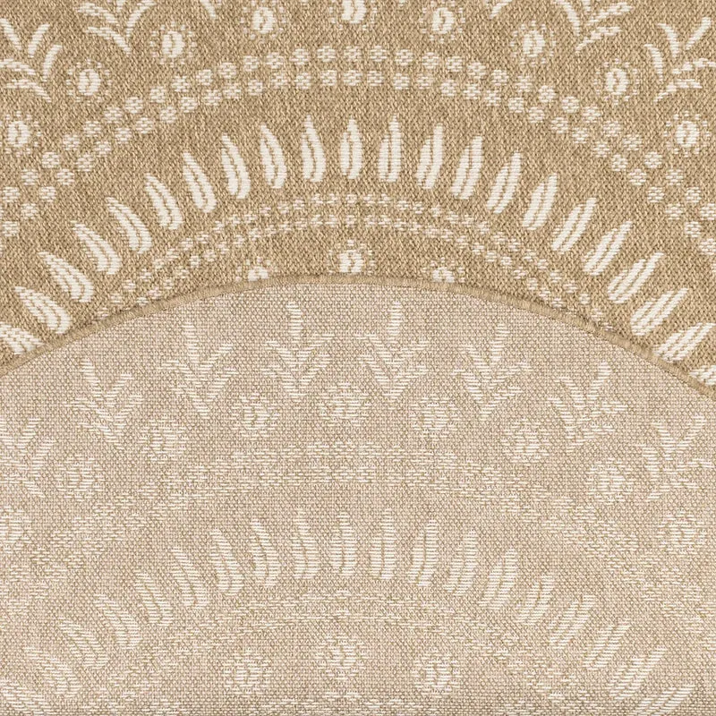 Tapis aspect jute nature motifs orientaux blancs rond - Nature