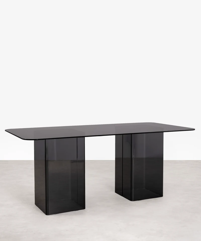 Mesa de Comedor Rectangular de Cristal Templado Eleonora (180 cm x 90 cm)