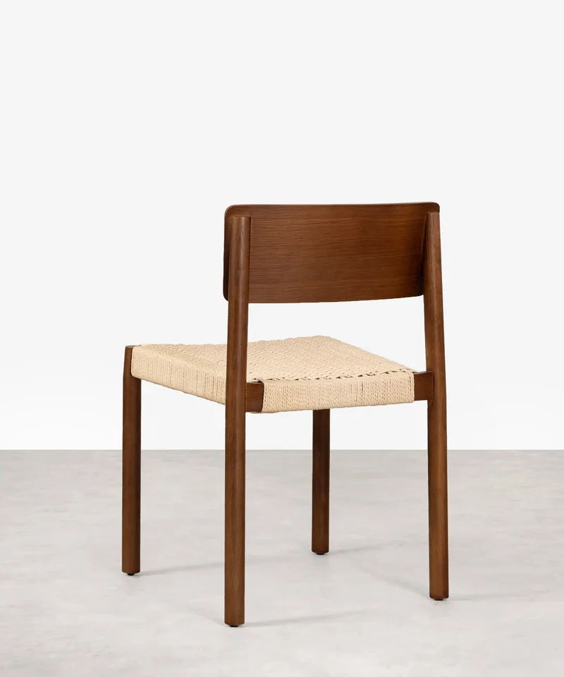 Silla de Comedor en Madera y Cuerda Trenzada Ares