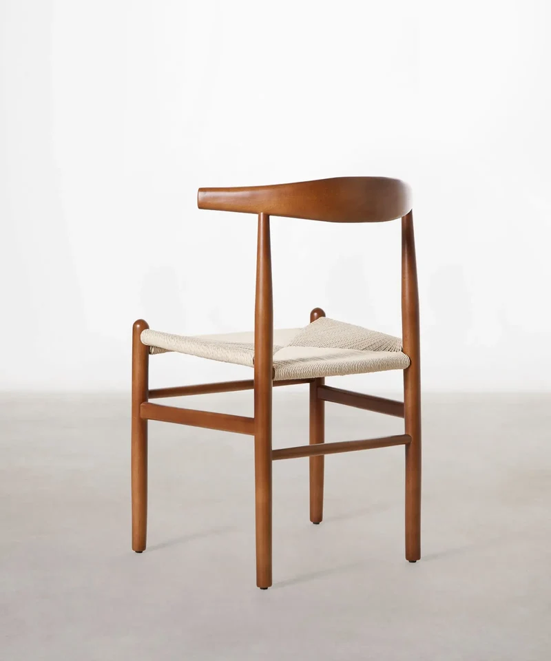 Silla de Comedor en Madera y Cuerda Trenzada Hela
