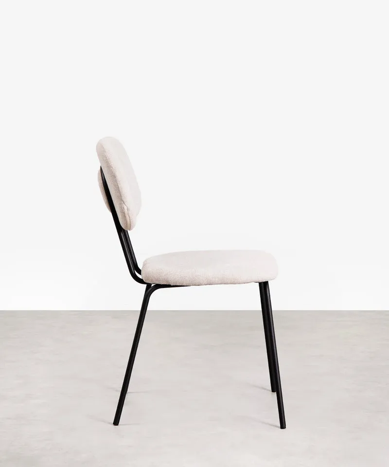 Silla de Comedor en Tela y Metal Manuela