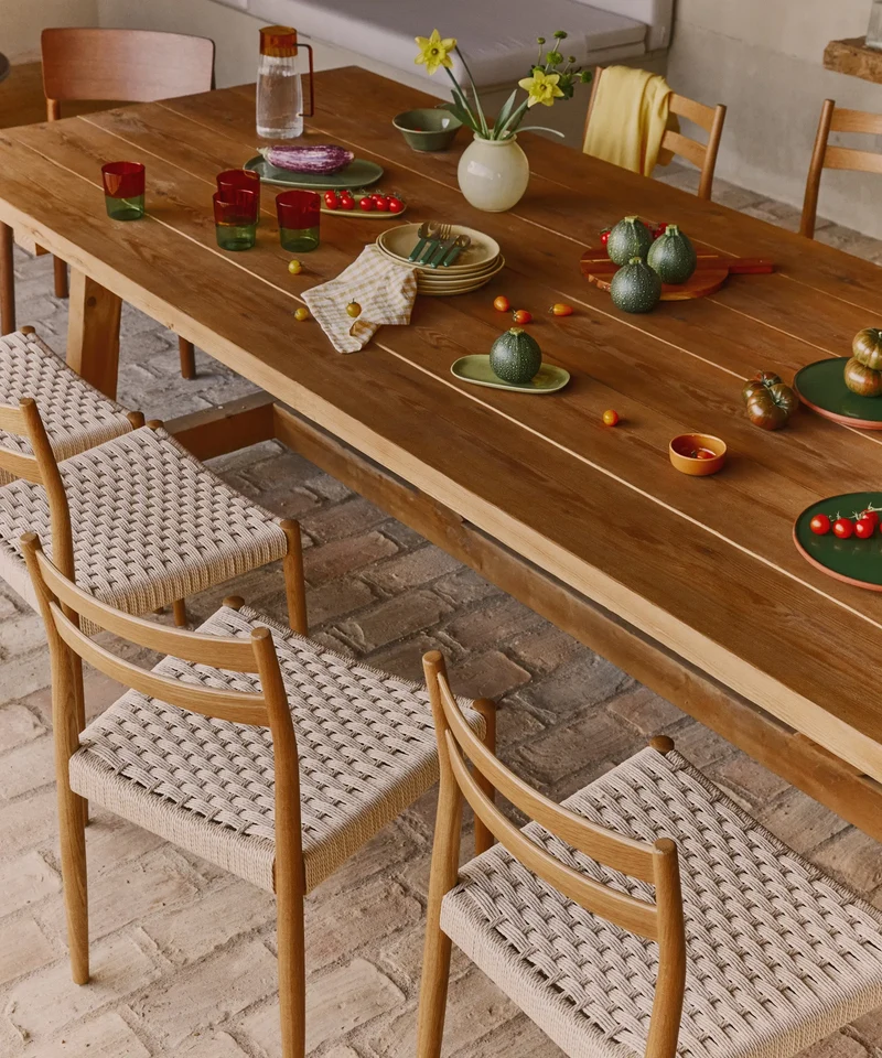 Silla de Comedor de Madera y Cuerda Trenzada Nona