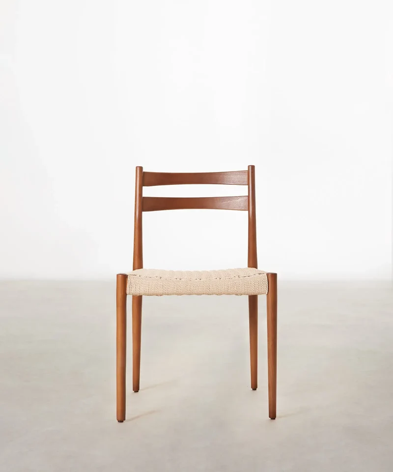 Silla de Comedor de Madera y Cuerda Trenzada Nona