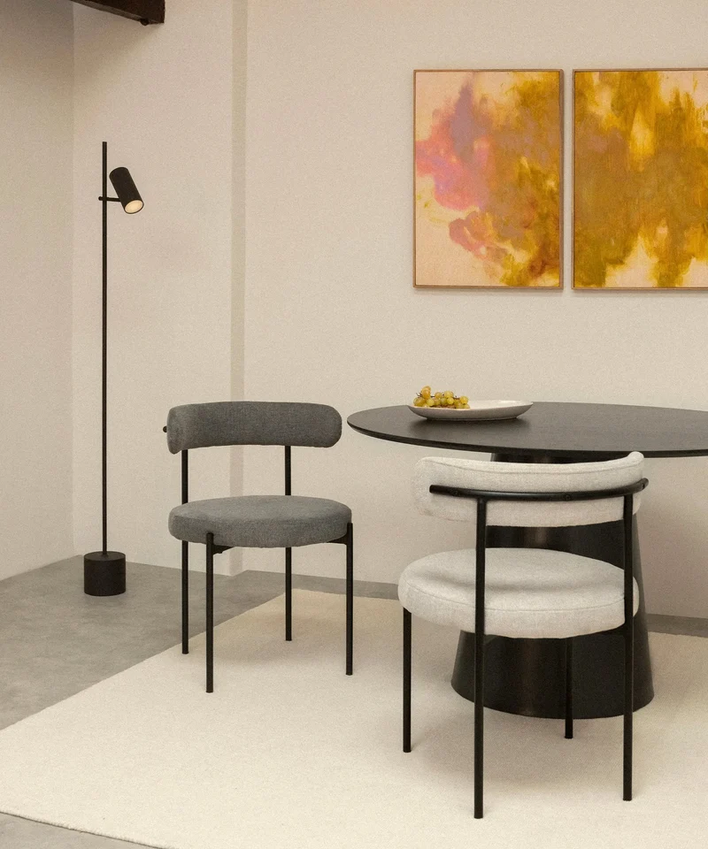 Silla de Comedor en Tela y Metal Alexia