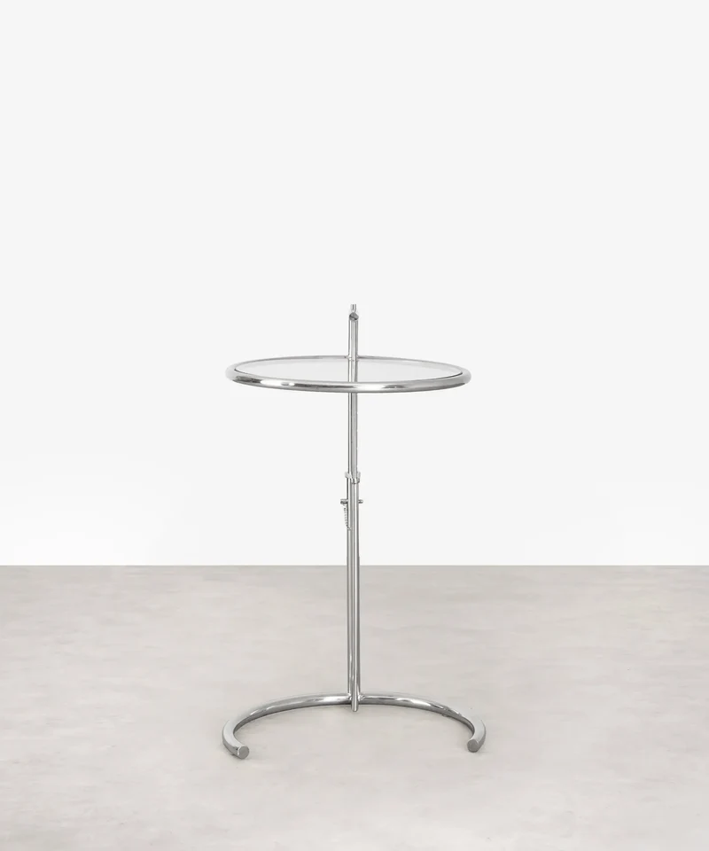 Mesa Auxiliar en Acero y Cristal Helen