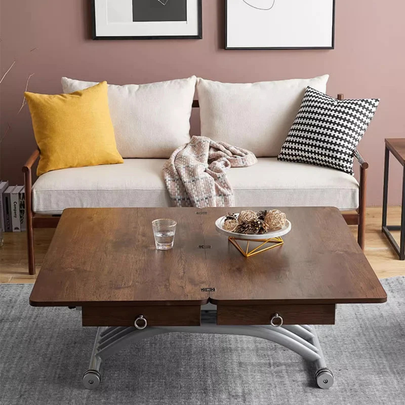 Table basse élévatrice multifonction avec tiroirs