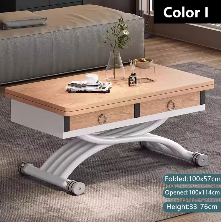 Table basse élévatrice multifonction avec tiroirs