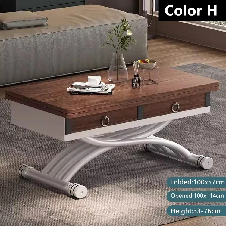 Table basse élévatrice multifonction avec tiroirs