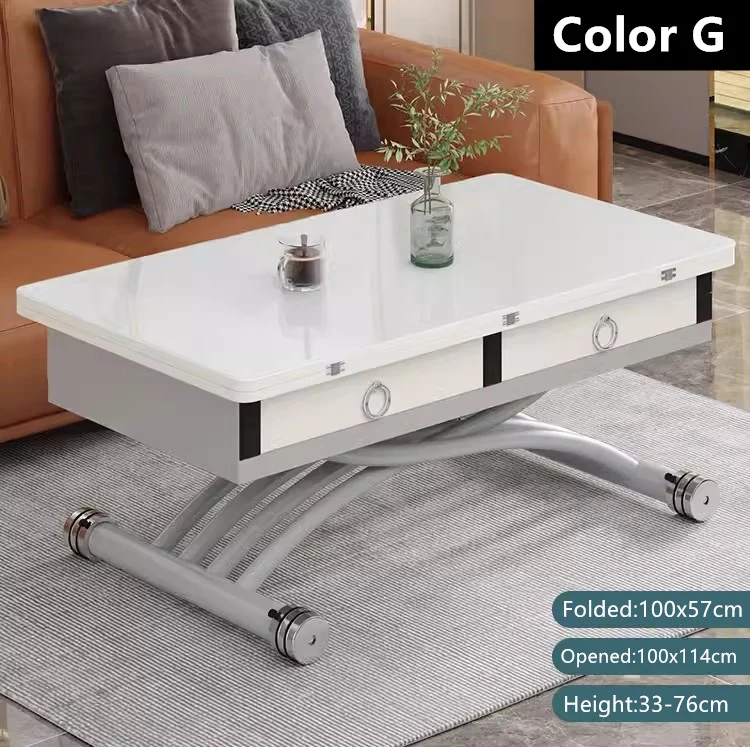 Table basse élévatrice multifonction avec tiroirs
