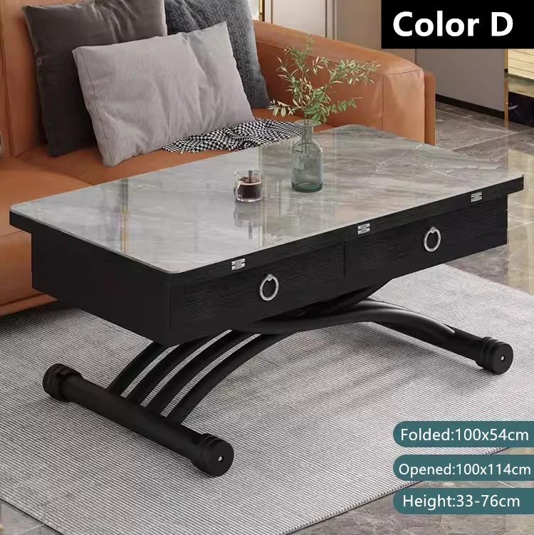 Table basse élévatrice multifonction avec tiroirs