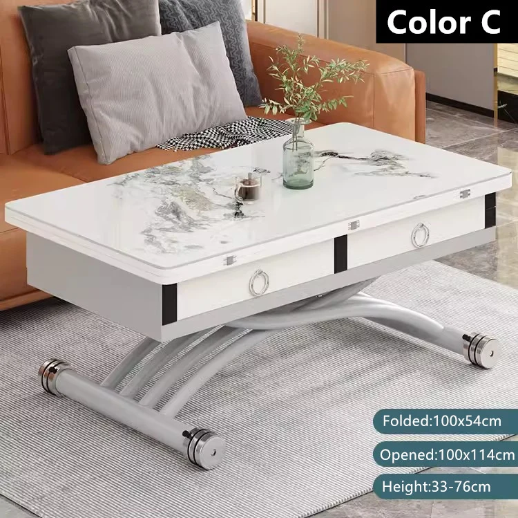 Table basse élévatrice multifonction avec tiroirs