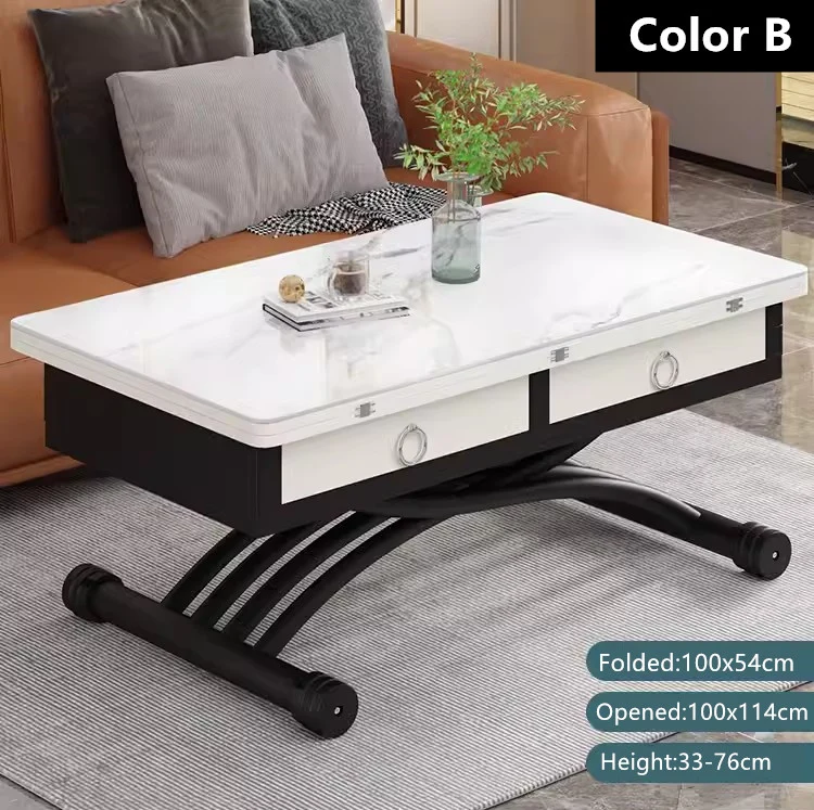 Table basse élévatrice multifonction avec tiroirs