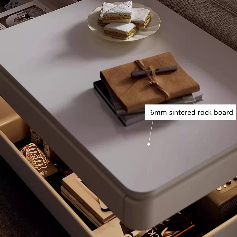 Table basse de luxe légère et rotative à dessus moderne