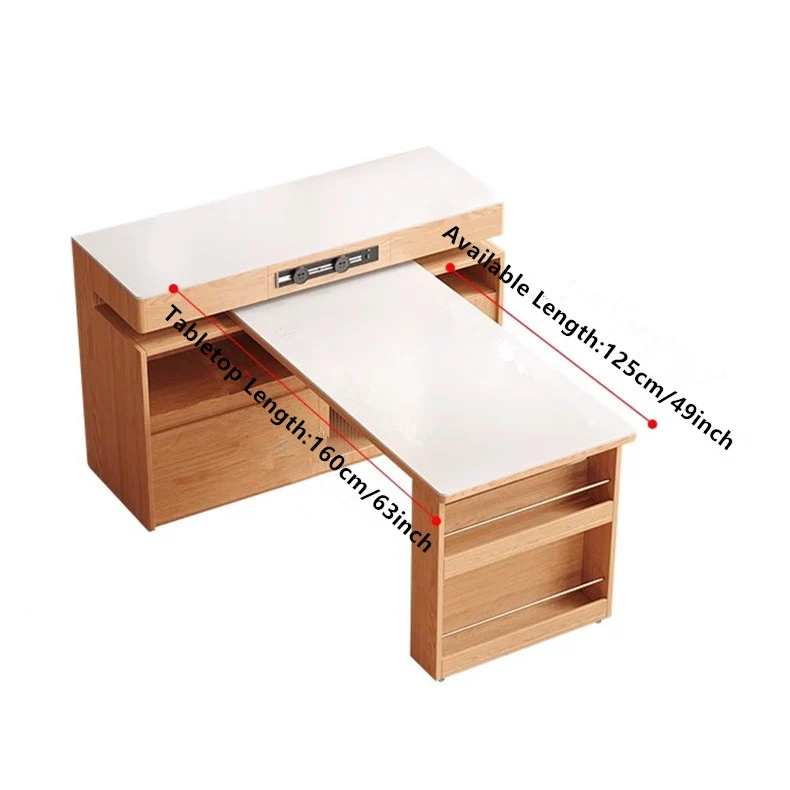 Îlot de cuisine en pierre frittée avec table rotative à 180 degrés