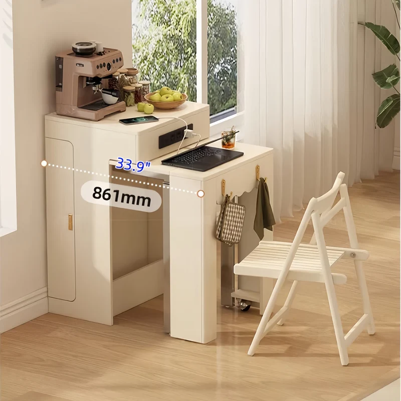 Mini table console extensible conçue pour gagner de l'espace pour les appartements et les pièces compactes
