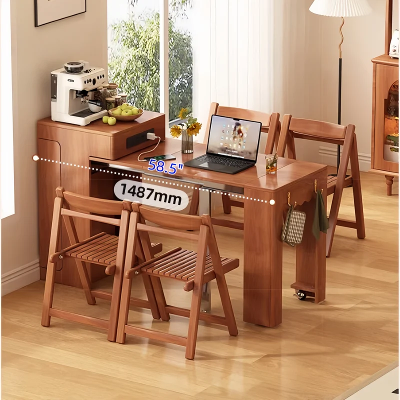 Mini table console extensible conçue pour gagner de l'espace pour les appartements et les pièces compactes
