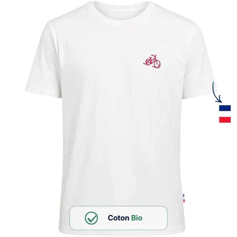 T-shirt Homme blanc | Vélo coeur
