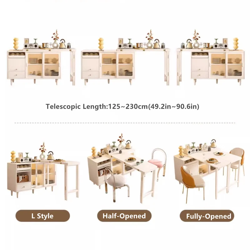 Table à manger extensible et pliable avec buffet