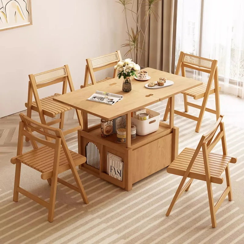 Table basse combinée déformable avec 2 tiroirs de rangement