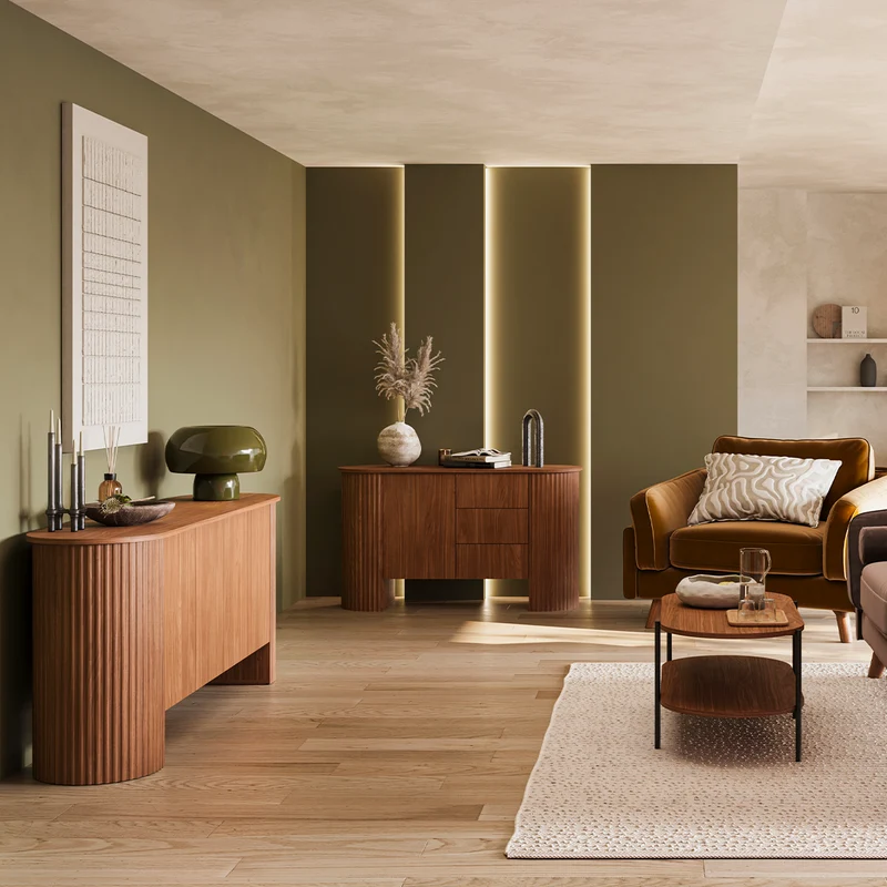 Buffet 1 porte 3 tiroirs Canopée Bois foncé