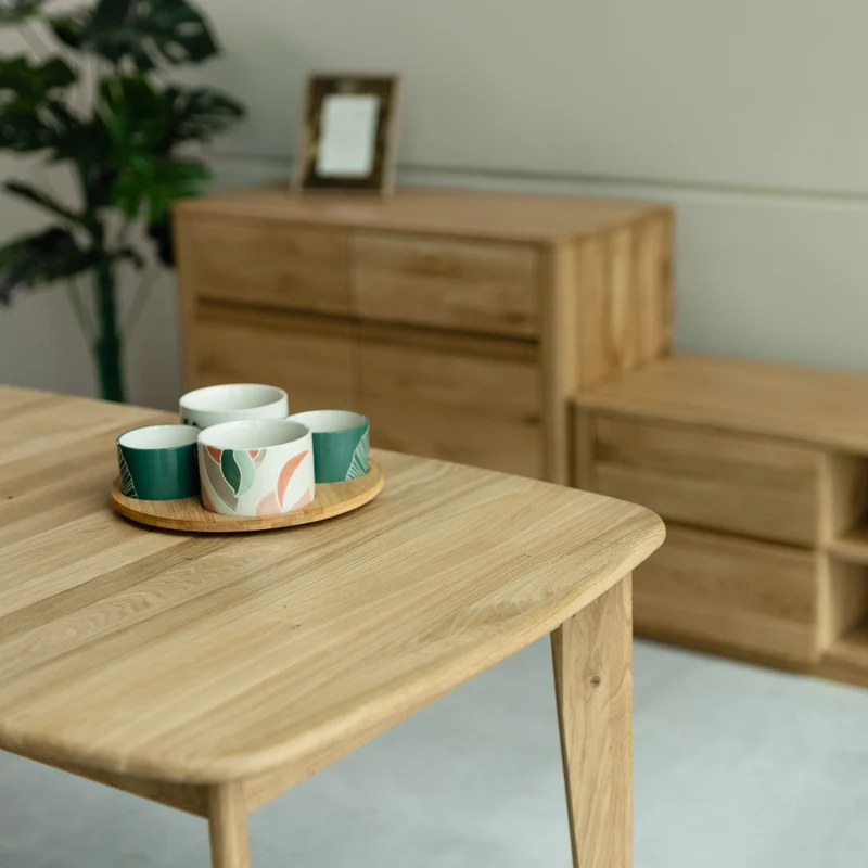 Table à manger extensible en bois massif de chêne Monty - NordicStory