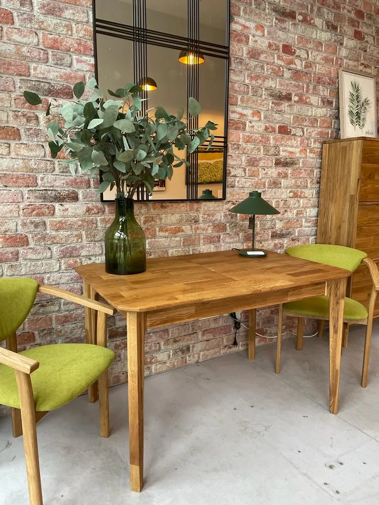Chaise de salle à manger en bois massif de chêne Alexis, revêtement en tissu Vert Pomme – Lot de 2 ou 4 chaises - NordicStory