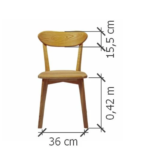 Chaise de salle à manger en bois massif de chêne Isku – Lot de 2 ou 4 chaises - NordicStory