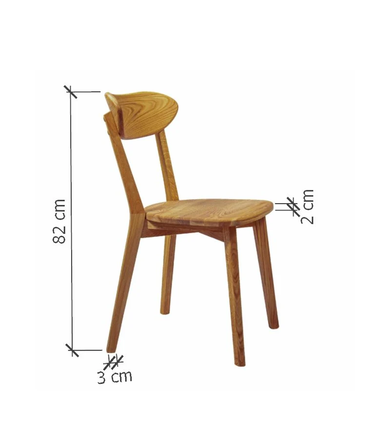 Chaise de salle à manger en bois massif de chêne Isku – Lot de 2 ou 4 chaises - NordicStory