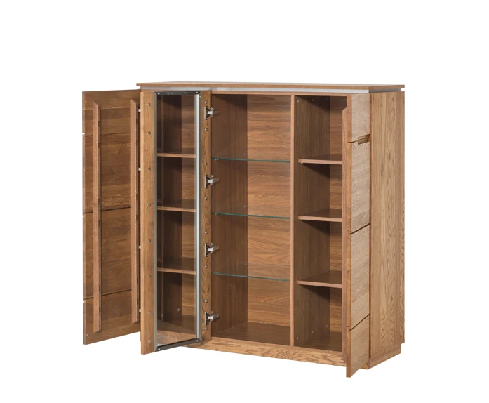 Buffet vitrine en bois de chêne Monténégro 48 - LoftStory