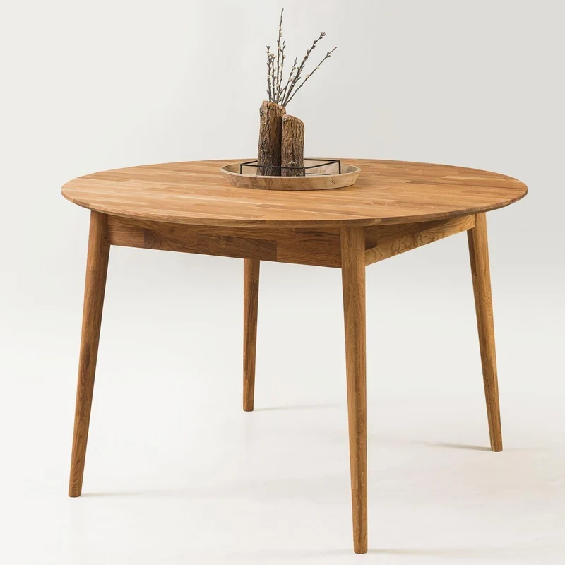 Table à manger ronde extensible en chêne massif Escandi 5 - NordicStory