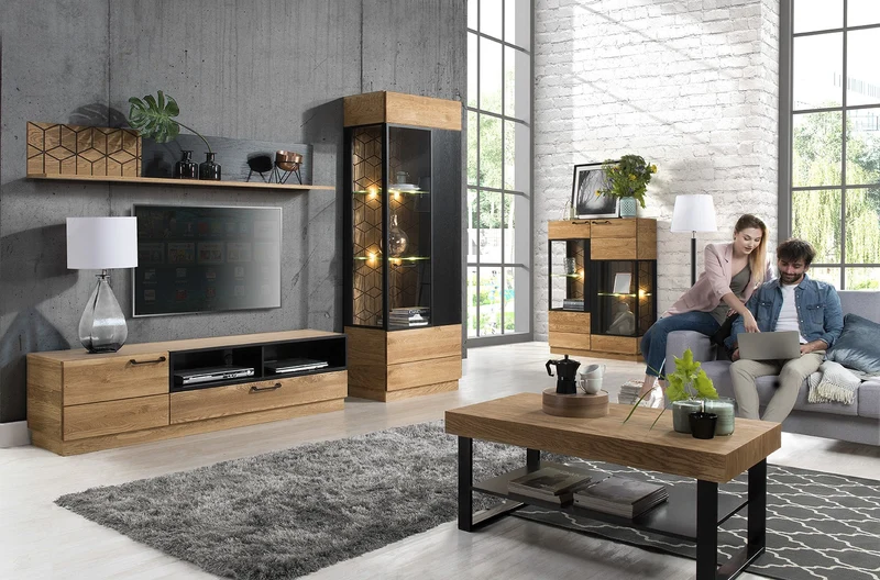Vitrine en bois de chêne Mozaik 12 - LoftStory
